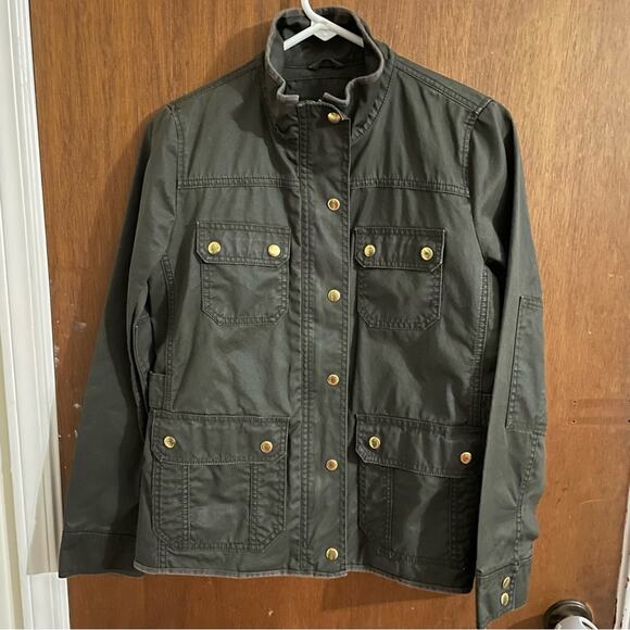 J Crew waxed twill jacket Olive green - Picture 3 of 11